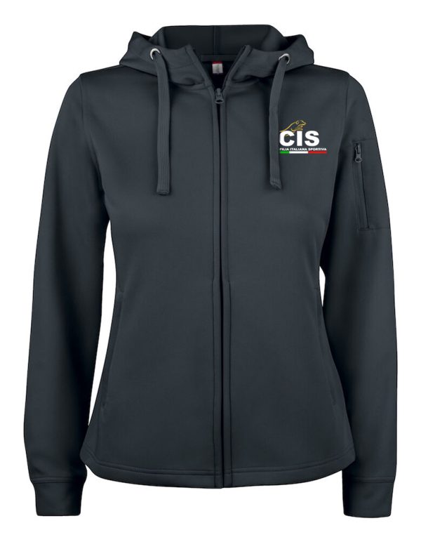 Felpa tecnica con cappuccio e cerniera - Basic Active Hoody Full Zip Ladies - Nero Donna